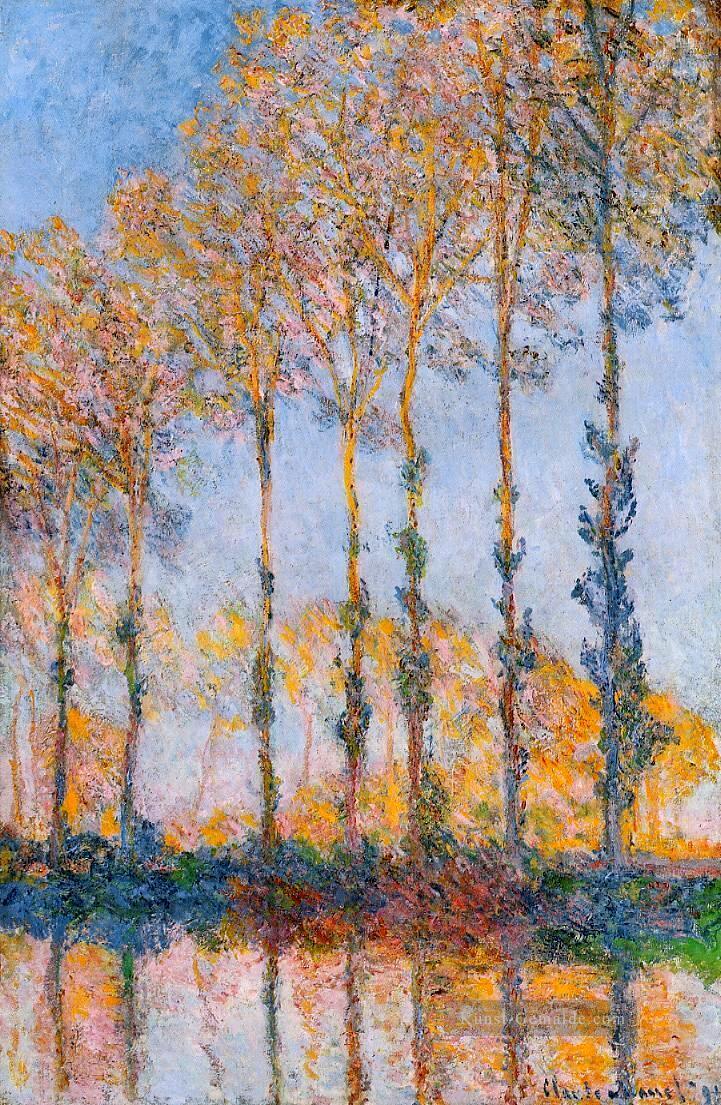Poplars Weiß und Gelb Effect Claude Monet Wald Ölgemälde
